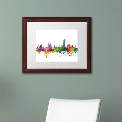 « barcelone espagne horizon », reproduction d’art encadrée