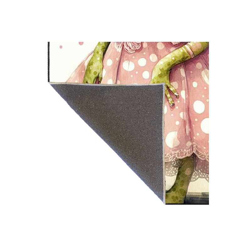 Tapis lavable à motif coloré Sweet Frog in Pink, Sous-tapis rectangulaire 3 pi 11 po x 5 pi 11 po i