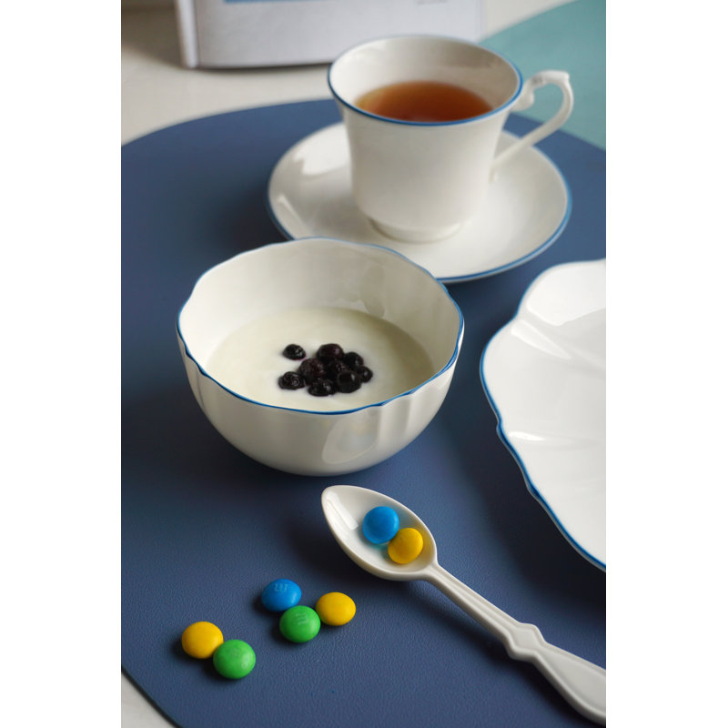 Amelie Bone China Rice Bowl, Blue/White