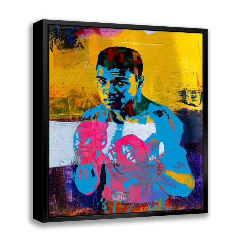 Muhammad Ali Pop Art-Giclee on Canvas with Float Frame Vertical, 16" H x 13" W