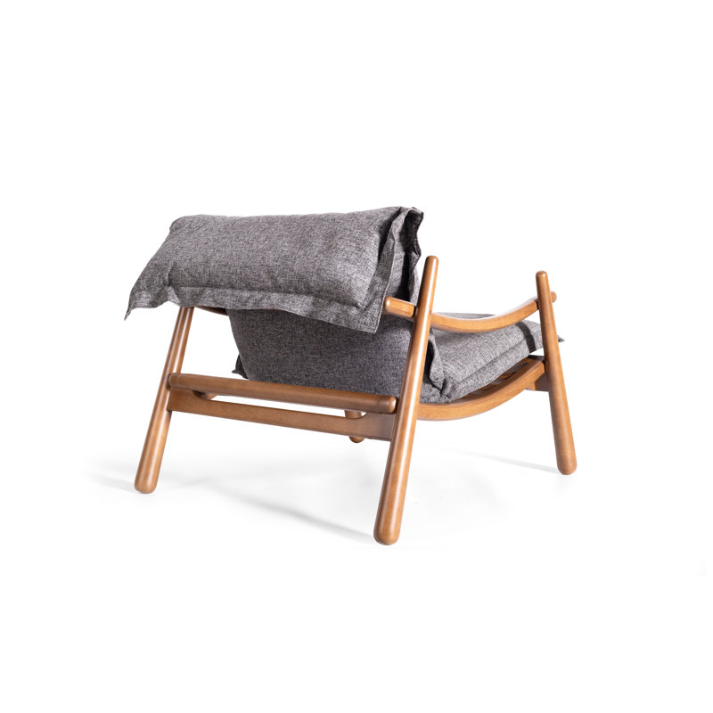 Fauteuil Becca Living, Mélange de polyester gris