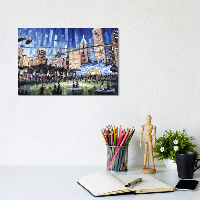 Millennium Park 1 Piece Painting on Canvas, 20.32cm H x 30.48cm W x 1.91cm D, Wrapped Canvas