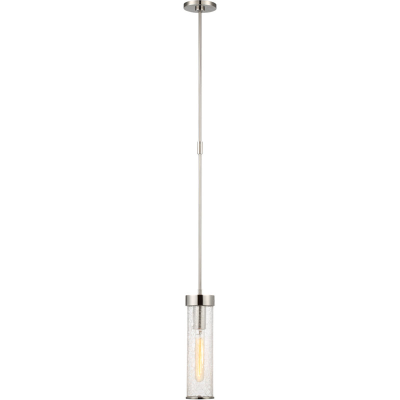 Kelly Wearstler Liaison Short Pendant, 12.75" x 3.5" W x 3.5" D, Gray, Polished Nickel