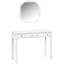 Élégante coiffeuse avec miroir octogonal et 3 tiroirs pour la chambre à coucher, la salle de bain ou le vestibule, plateau de table lisse, grand plateau de maquillage rétro compact, - console de tiroir avec revêtement brillant