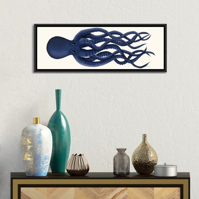«Giant Octopus Blue Panoramic», reproduction d'impression sur toile tendue