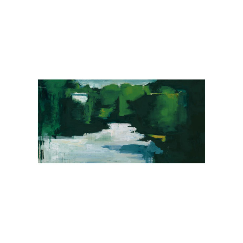 Emerald Landscape Painting by Samuel Kane, Image Brush Gel, 40" H x 80" W