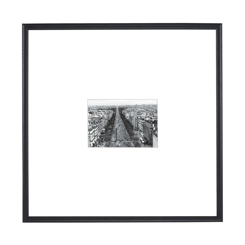 Cadre photo en bois - ensemble de 6, Noir, 4 po x 4 po