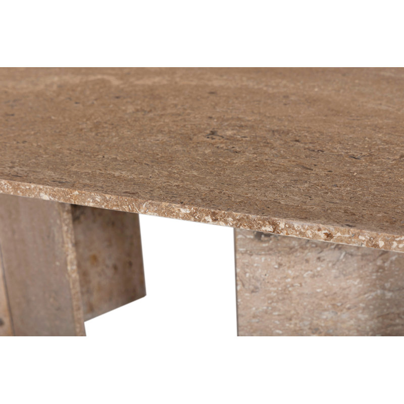 Table basse Cain, Travertin beige
