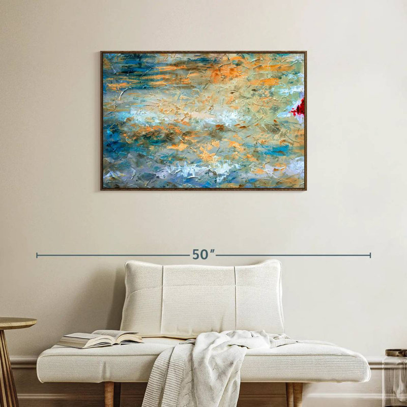 Bledsoe Strokes, 37" X 25", Floating Frame Walnut