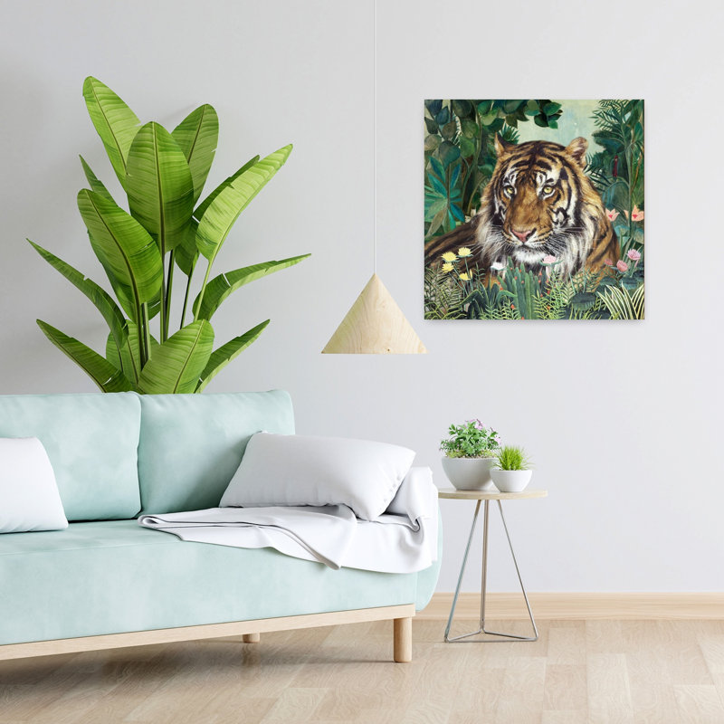Art contemporain contemporain tigre abstrait, H 24 po x l 24 po