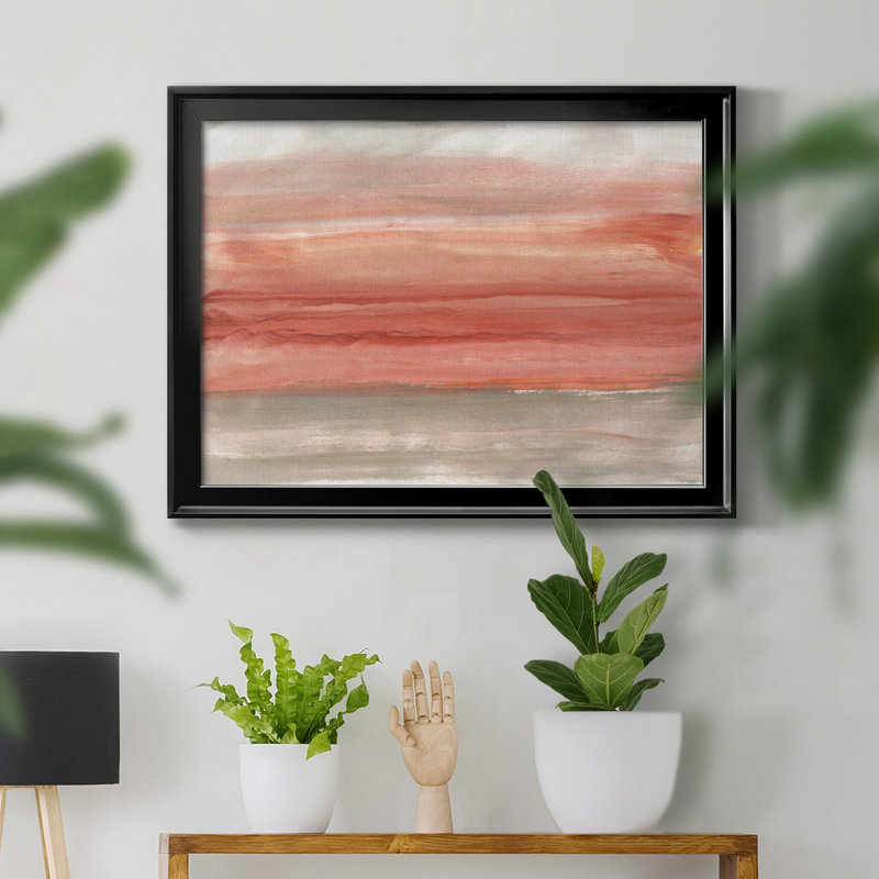 Ciel Oasis - peinture encadrée, H 26,5 po x l 36,5 po x P 1,5 po, Toile avec cadre noir, Pas de tapis