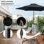 Parasol de 7,5 pi x 7,5 pi avec manivelle et bouton-poussoir inclinable, parasol de marché pour table d'extérieur avec mât en aluminium-1571414960