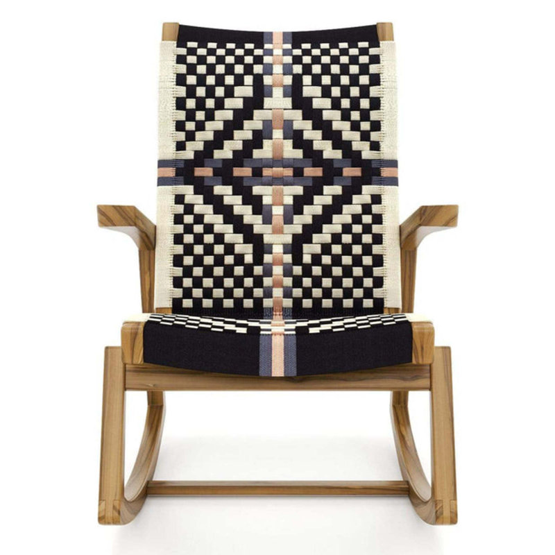 Amador Rocking Chair In San Geronimo Pattern, Colonial Pattern, Natural