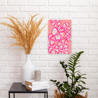 Pinkpetals Abstract Contemporary Modern Spring Summer Wall Art Print 1 Piece Wrapped Canvas Wall Art