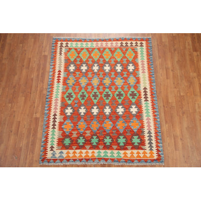 Reversible Wool Kilim Oriental Area Rug 5x6