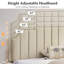 Lit simple avec tête de lit capitonnée réglable, lit plateforme, sommier à ressorts, aucun sommier requis-1819051358-1819051357
