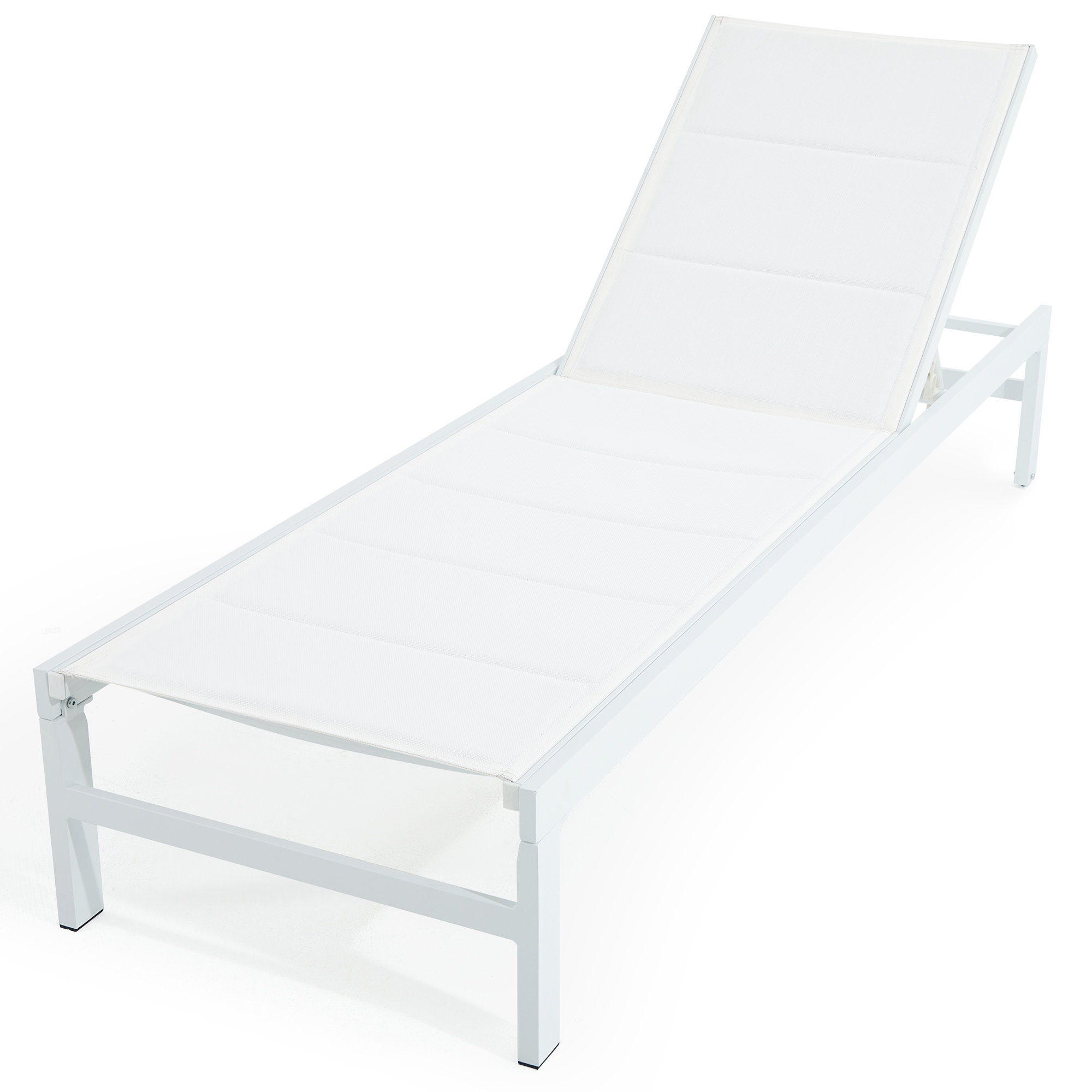 Aluminum Outdoor Chaise Lounge, White