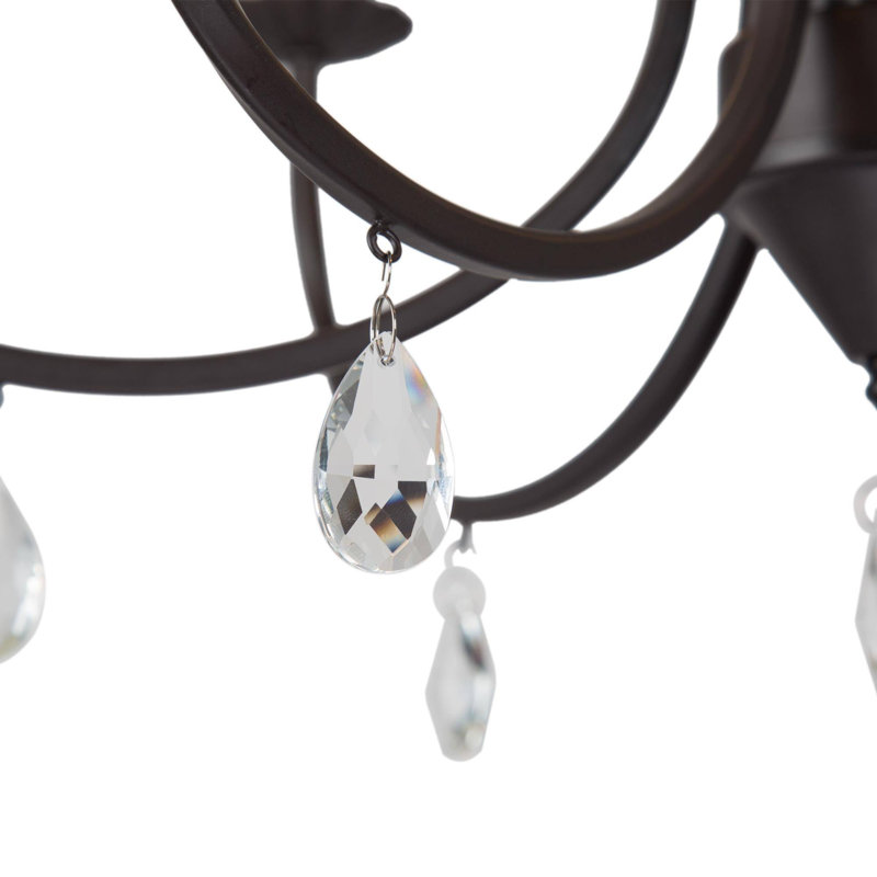 Lustre de salle à manger à 6 lumières avec accents en cristal 22,5 W de style bougie classique / traditionnel
