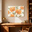 Plantes et fleurs Fleurs orange avec motif de feuilles vertes-206117108