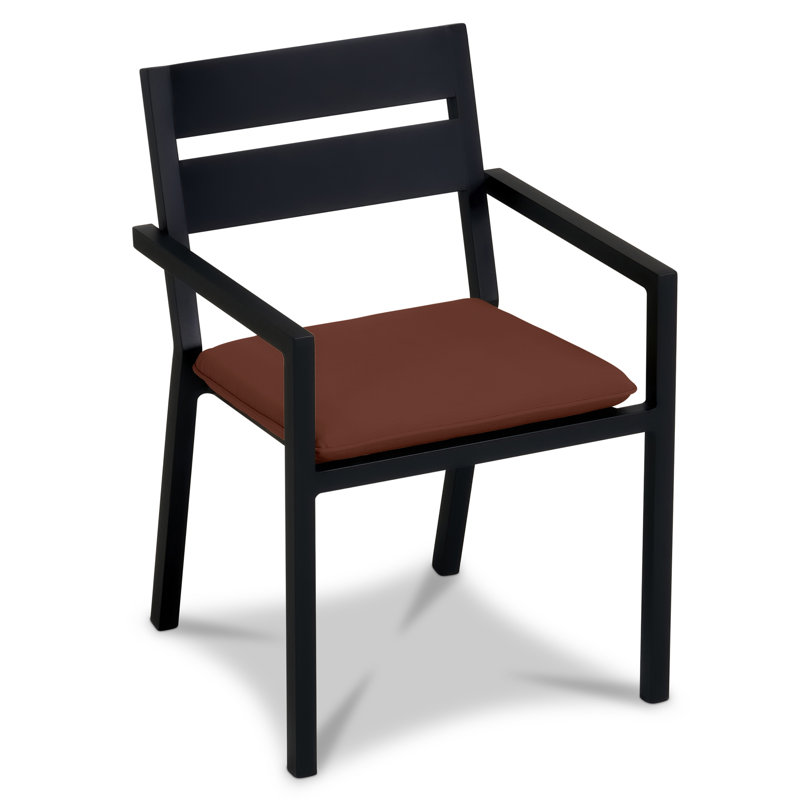 Pacifica Dining Arm Chair - White - Canvas Flax, Black, Canvas Natural Sunbrella® Canvas