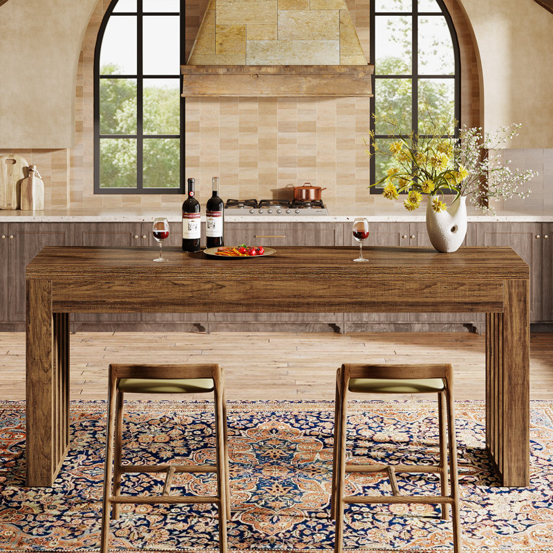 63-inch Rectangular Long Bar Table,  Counter Height Pub Table