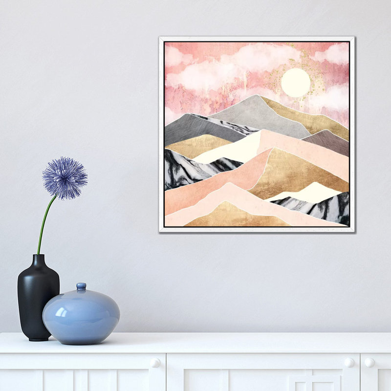 Summer Sun - Print on Canvas, 45.72 cm H x 45.72 cm W, White Framed
