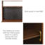 Kitchen Pantry With 2 Sliding Striped Glass Doors, Freestanding Countertop Storage (Walnut)