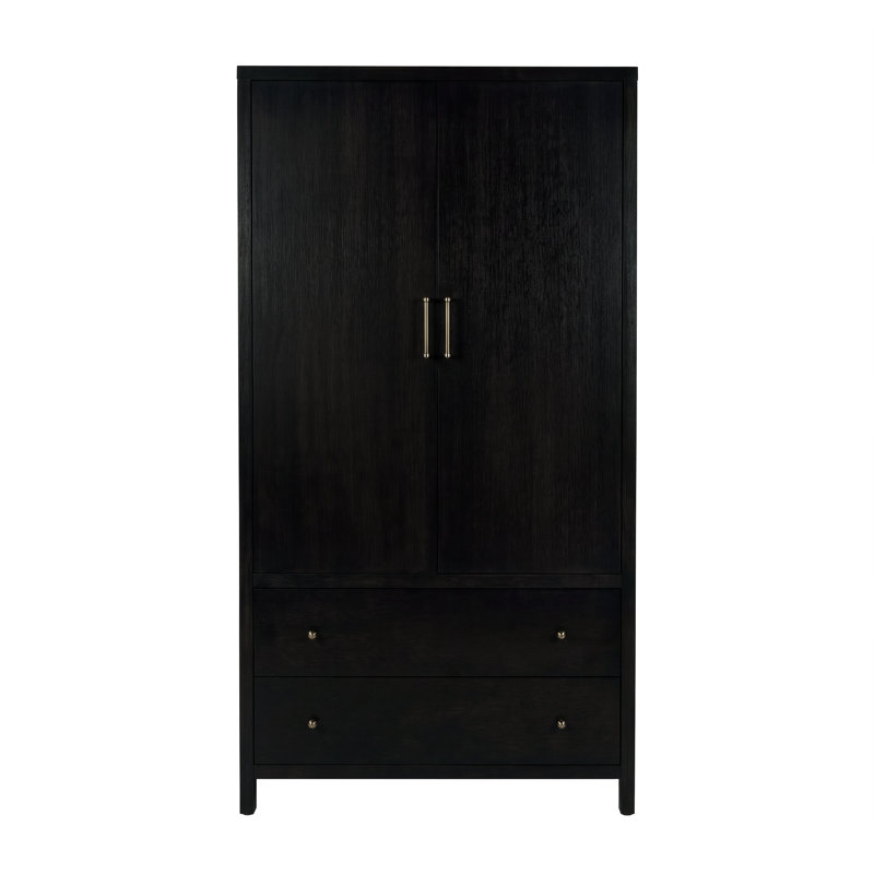 Armoire en bois antique avec 2 tiroirs l 45 po x H 84 po Nora, Coffee