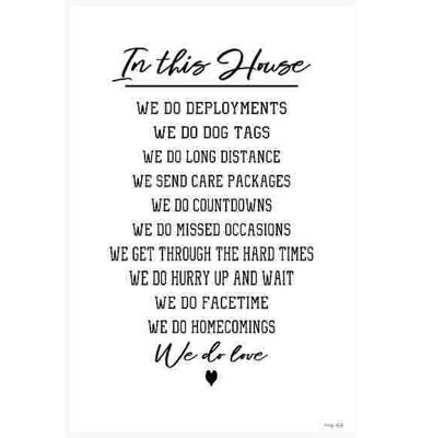 " In This House Military Family "
