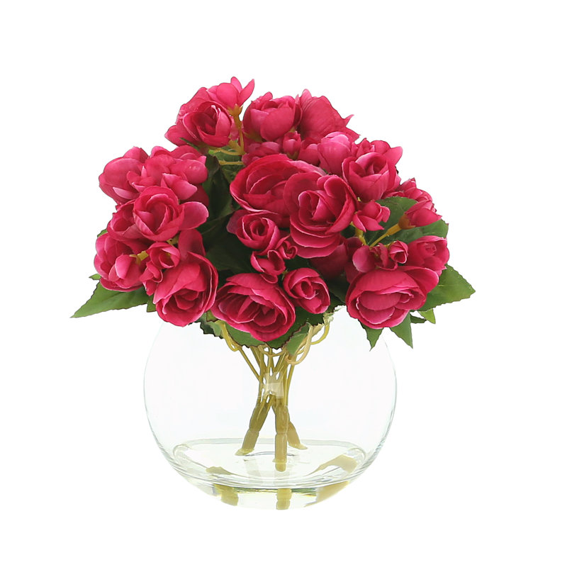 Arrangement floral bégonia dans un vase, Fuchsia