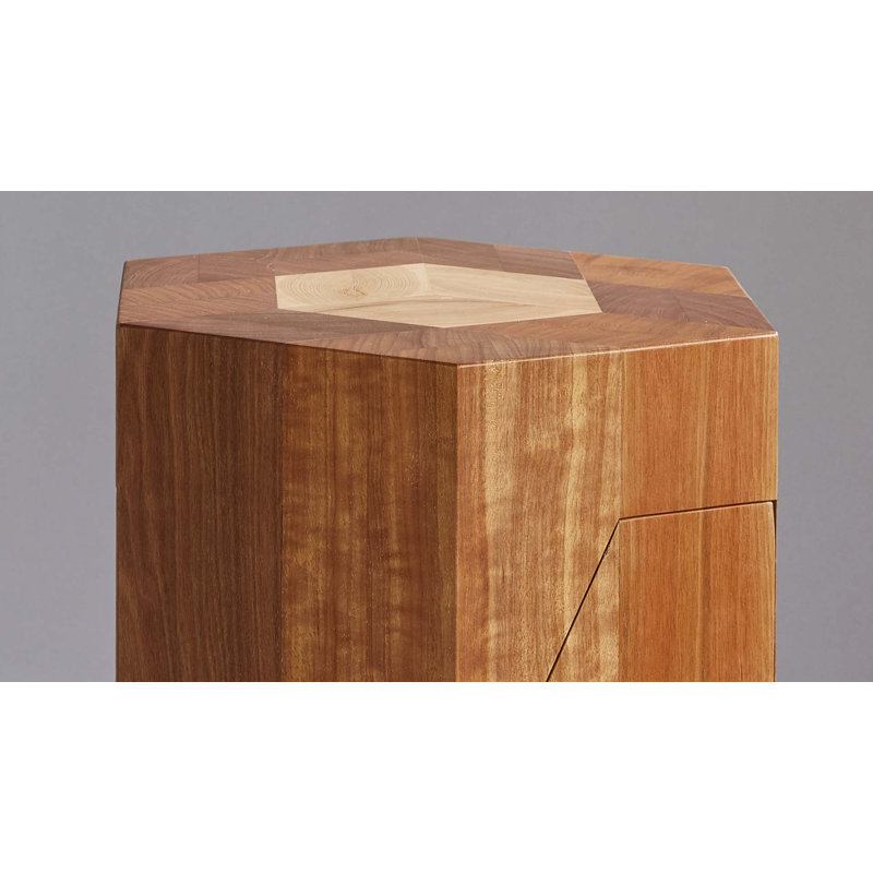 Yosegi Wood Stool Pair - Japanese Craftsmanship