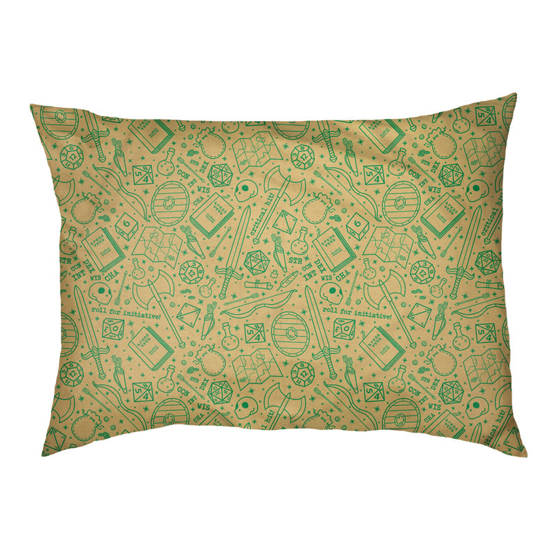 Coussin Byrge, Moyen (l 29,5 po x P 19,5 po x H 9,5 po), Jaune / vert