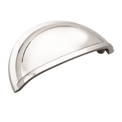 Cup Pulls 3 inch (76mm) Center-to-Center Polished Chrome Cabinet Cup Pull - 10 Pack