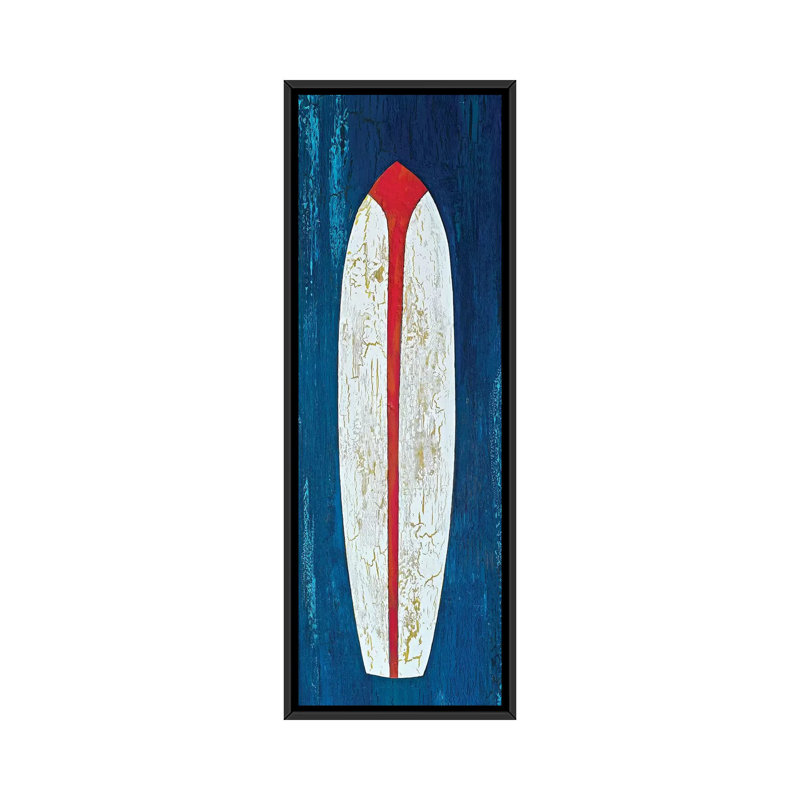 « surf », reproduction sur toile, H 36 po x l 12 po x P 1,5 po, Cadre noir