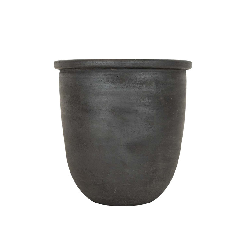 17 pots de fleurs couleur fumée noire terre cuite, H 7,75 po x l 7,5 po x P 7,5 po