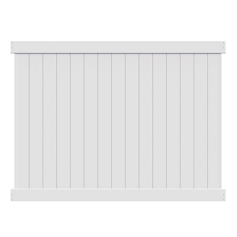 Barrette Outdoor Living Horizontal Boardwalk 6 ft. H x 8 ft. W White Semi-Privacy Vinyl Fencel Panel (Unassembled)
