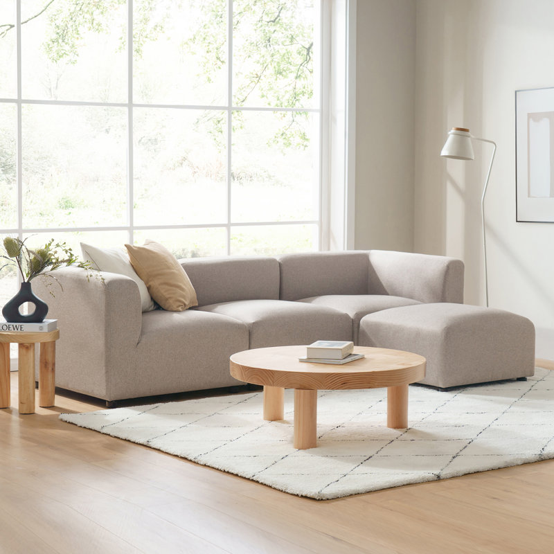 Canapé modulaire 4 pièces Luca, Polyester beige