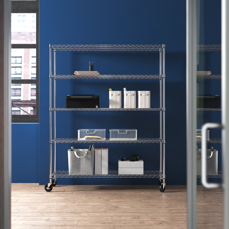EcoStorage™ Shelving Unit, 77" H x 60" W x 24" D, Chrome