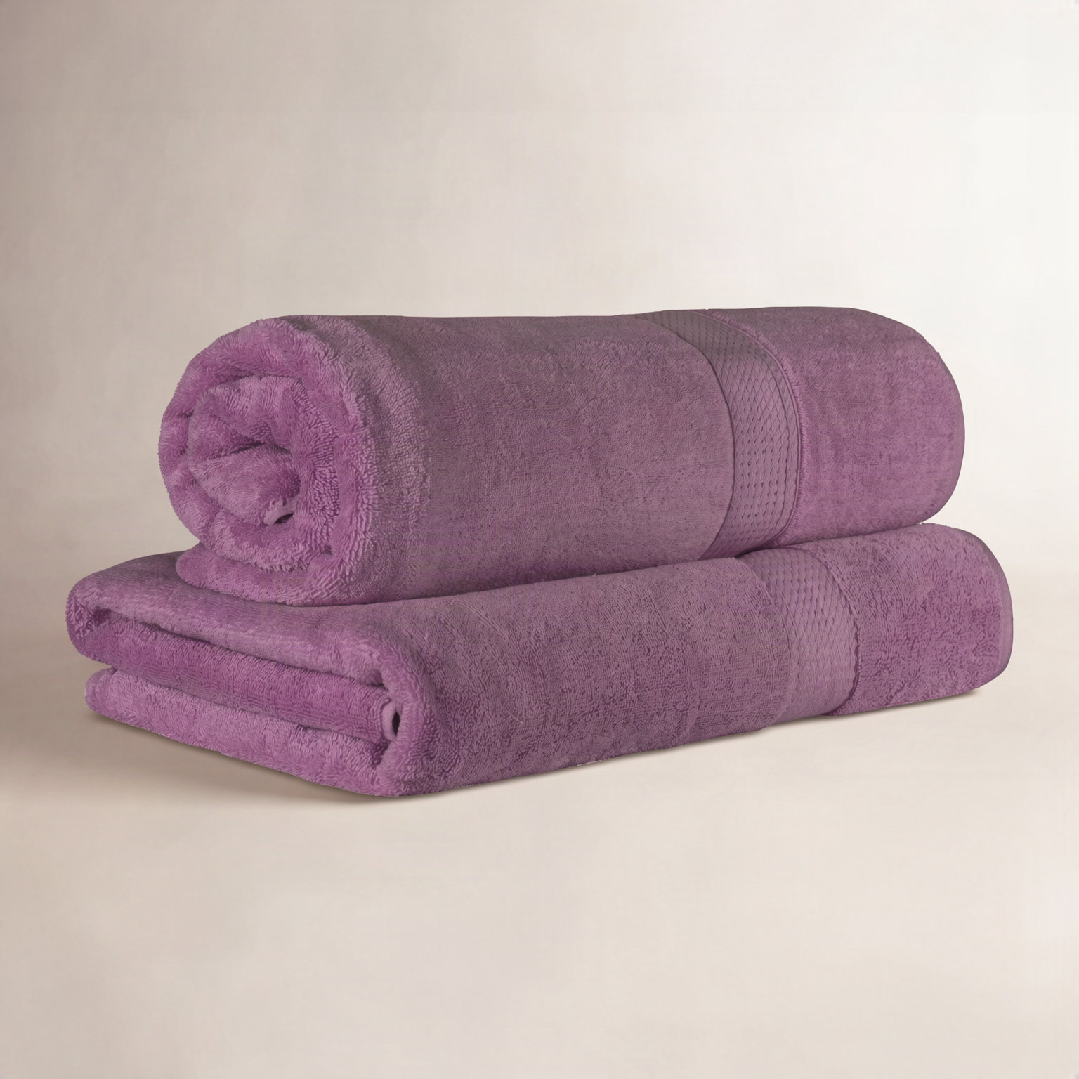 Renata 2-Piece Egyptian Cotton Bath Sheet Set, Plum