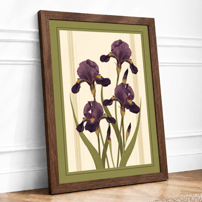 Purple Irises Study Botanical - Print