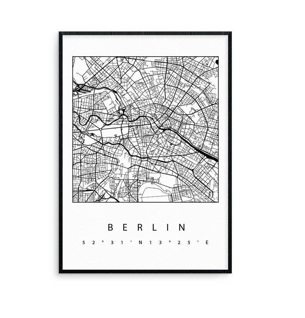 Gerahmtes Poster Berlin von Bartosz Jasyk