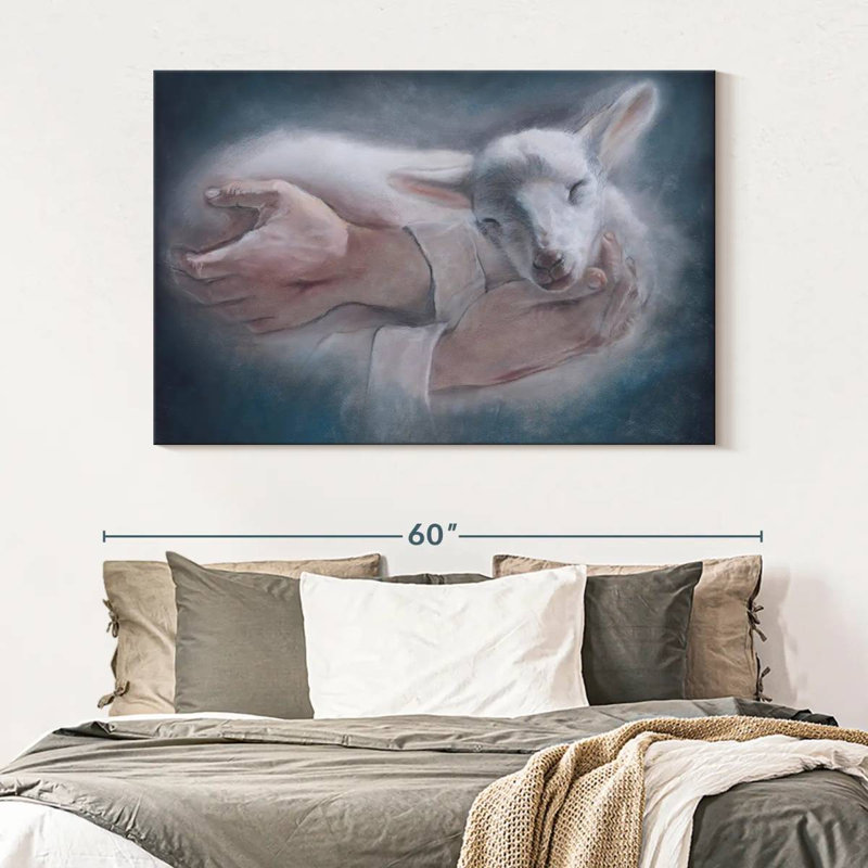 Adella Jesus Holding Lamb, 34" H x 51" W
