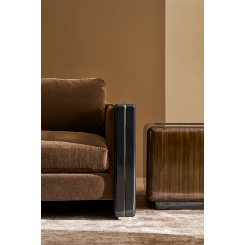 Caracole End Table, Brown Top/Black Base