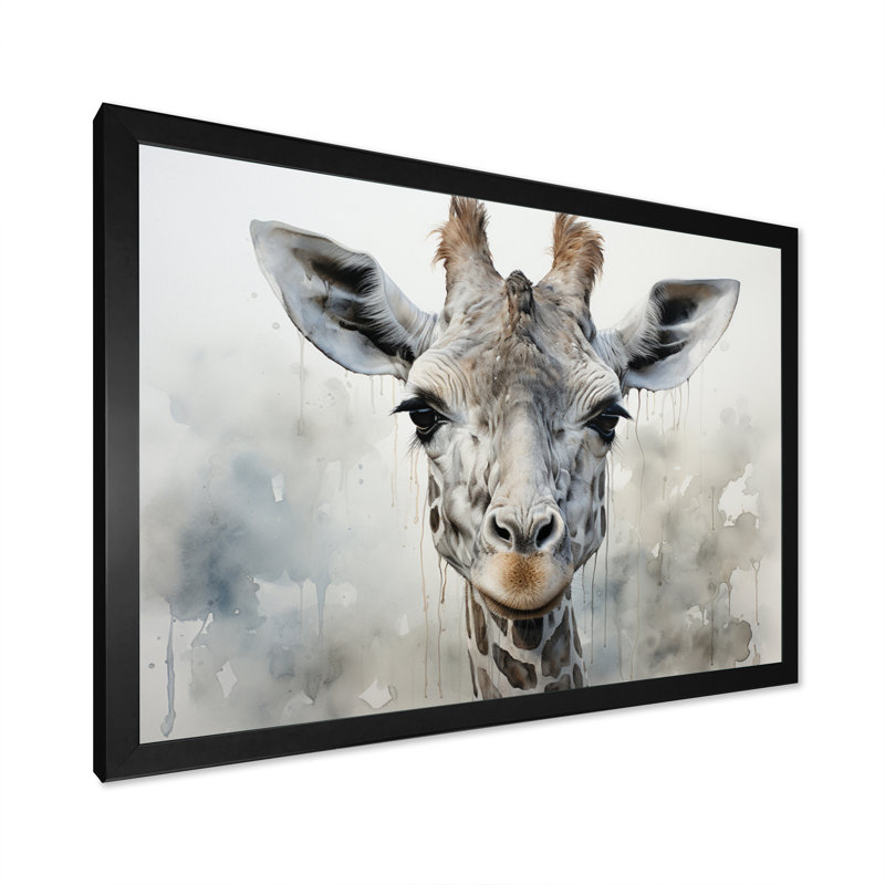 Kristyanne Giraffe Graceful Necks - imprimé, H 16 po x l 32 po x P 1 po, Cadre simple noir