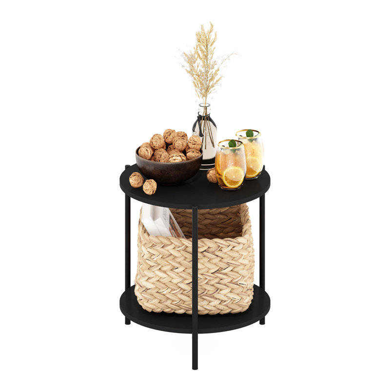 Grande table de bout Caureen, H 16,5 po x l 15,6 po x P 15,6 po, Noir
