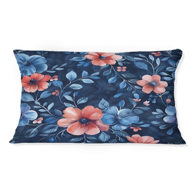 Coussin lombaire traditionnel - bleu et rose