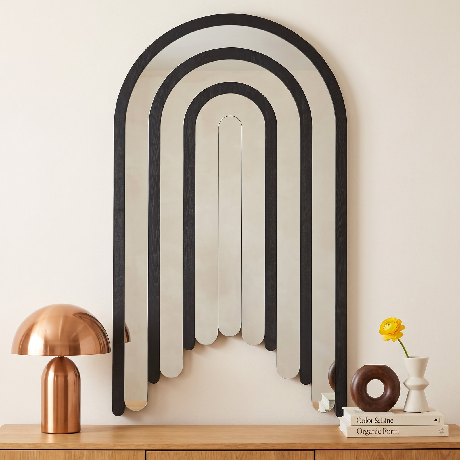 Delancy 72" Wood Arch Wall Mirror