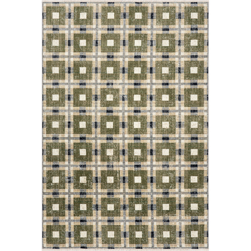  Tapis écossais moderne Sorelle, Green, Rectangle 6'7" x 12"