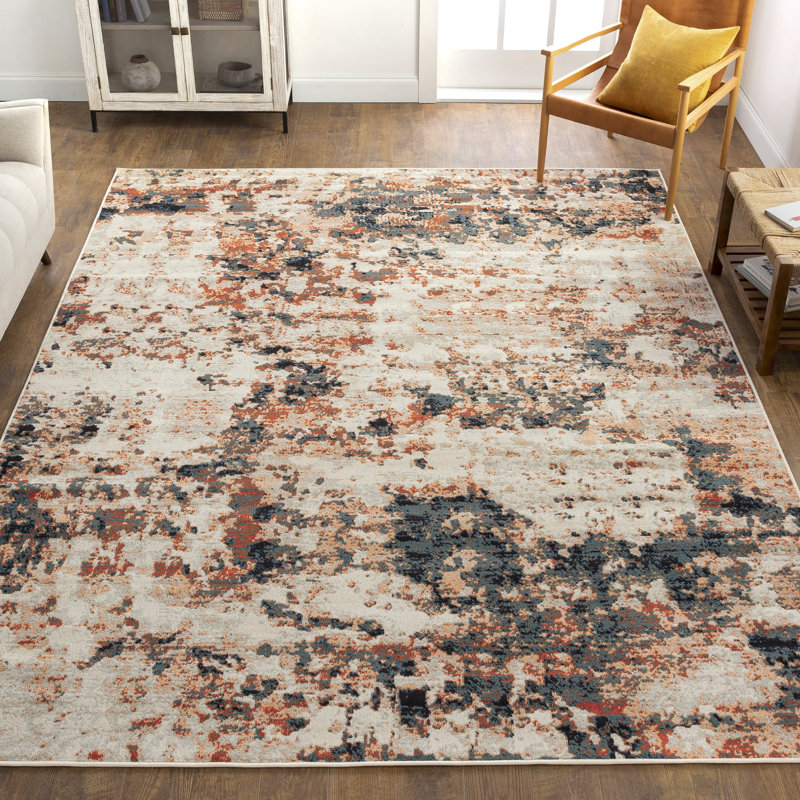 Dunmire Abstract Indoor / Outdoor Rug, Rectangle 9' x 12'