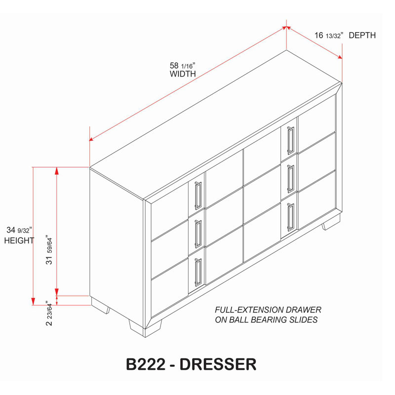 Ensemble de rangement de chambre à coucher 3 pièces avec commode, commode haute et table de chevet en brun clair pour chambres à coucher modernes et contemporaines